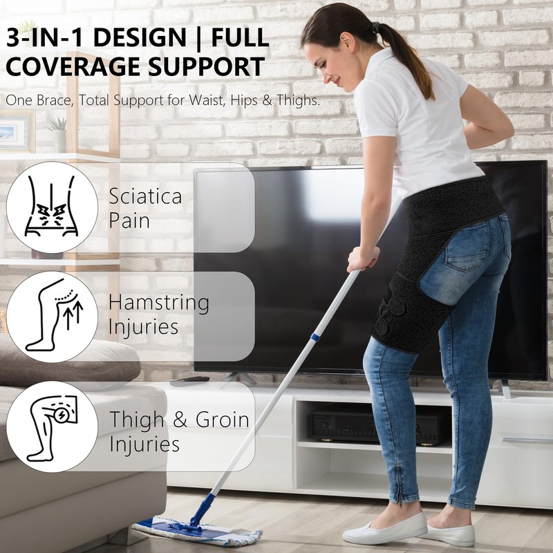 LAFUYSO Hip Brace with Double Strap Support for Sciatica, Lower