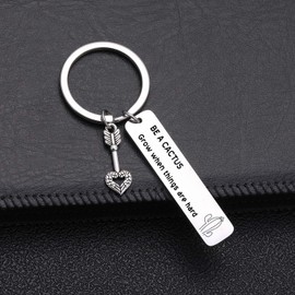 cactus keychain cactus charm jewelry Inspirational Gift Best Friend Gift Friend Motivational Keychain BFF Gift Brother gift Bestie gift cactus theme gift sister Encouragement keychain