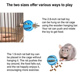 2Pcs Rat Enrichment Toys, Interactive Foraging Toys for Rats, Rat Foraging Toys for Pet Rats, Rat Cage Toys for Intelligence Growth and Slow Feeder, Hamster Toys, Rat Toys for Pet Rats, Rat Toys