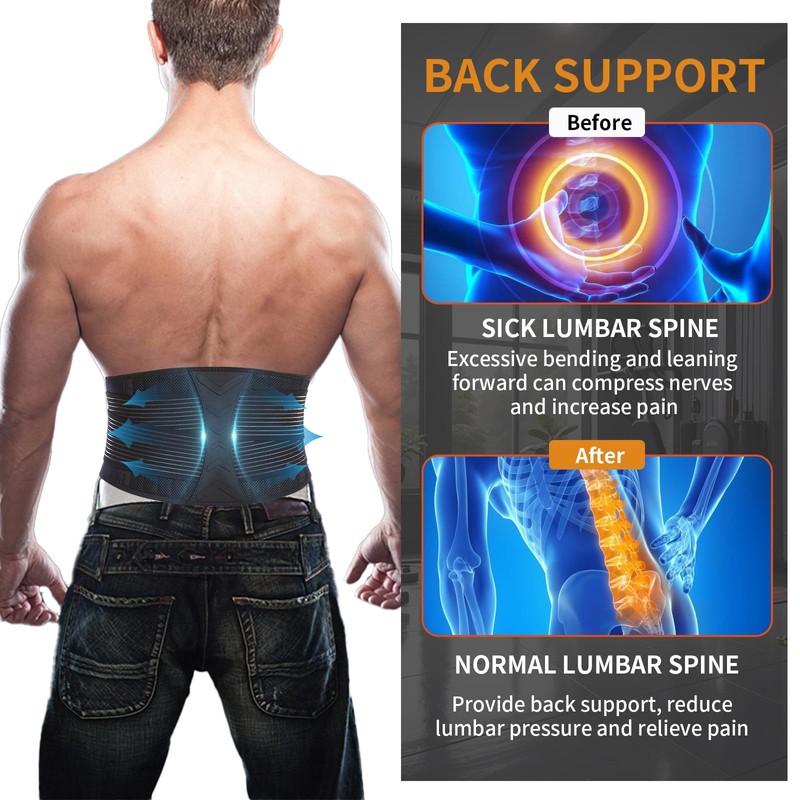 EHRBGK Lumbar Support Belt, Back Support Belt, Breathable Back Strap,