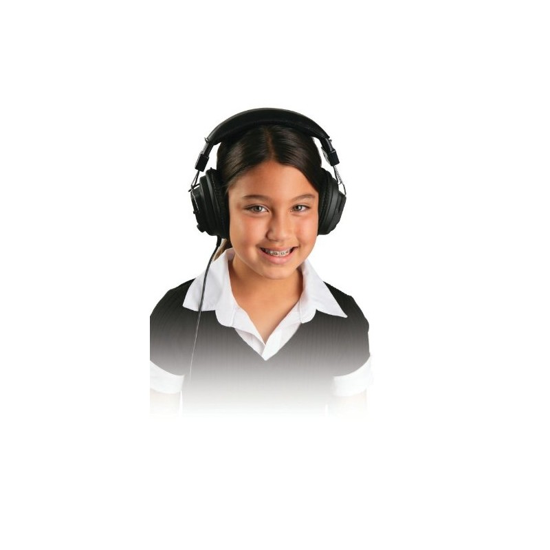 Califone 3068AV Stereo/Mono Headphones, 3.5 mm Stereo Plug, Black