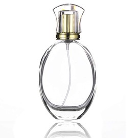Enslz 50ml 1.7 oz Vintage Pumpkin Shape Spray Bottle Refillable Crystal Glass Atomizer Empty Fine Mist Spray Perfume Bottles (Oval)