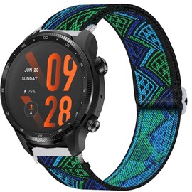 Giaogor Compatible for TicWatch Pro 3 Ultra Band, Stretch Elastics Nylon Adjustable Replacement Strap Accessories Compatible for icWatch Pro 3 Ultra GPS Smartwatch 2021 (Blueprint)