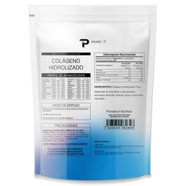Colágeno Hidrolizado puro en polvo de alta calidad 500 gramos 50 porciones peptiplus Primetech Nutrition