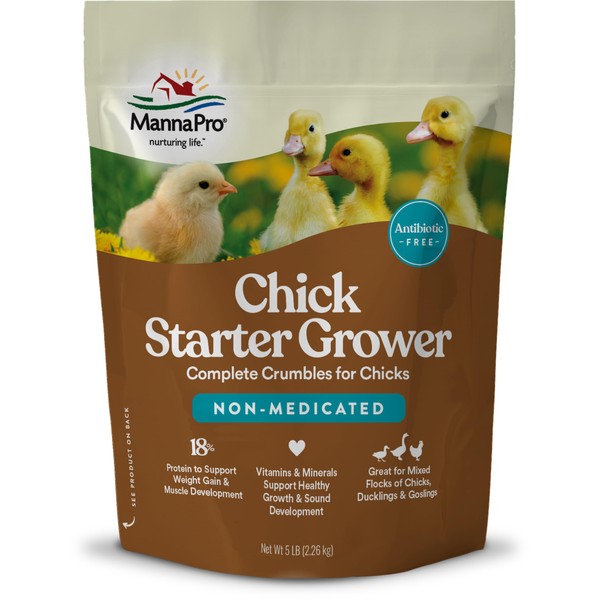Manna Pro Chick Starter Feed – Non-Medicated Crumbles with Vitamins