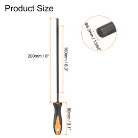 HARFINGTON Chainsaw File, 5.2mm (13/64-inch) Round Sharpening Files Tool with Plastic Handle for Chain Chainsaw Sharpening, Grinding, Grey