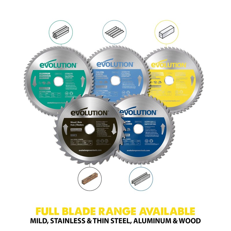 Evolution Power Tools S210TCT-54CS, Stainless Steel, 210mm