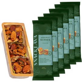 Snacklava Mixed Nuts Kunafa - 6 Pack (18 Pieces) - No Artificial Ingredients, Colors or Preservatives - Premium Handmade Pastries