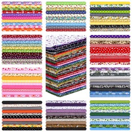 100 Pcs 10 x 10 Inches Cotton Fabric Square No Repeat Patchwork Fabrics Cotton Printed Floral Craft Fabric Patchwork Bundles Flower Quilting Fabric Craft for DIY Sewing Cloths Handmade Accessories