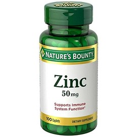 Nature's Bounty Zinc, Immune Support, 50 mg, Caplets, 100 Ct (Pack of 2)