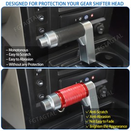 Fgtagtal Suitable for Hummer H2 2003-2007 Gear Shifter Head Cover, Aluminum Alloy Gear Shift Knob Cover Interior Gear Shifter Head Decoration Protection, 2 PCS (Red)