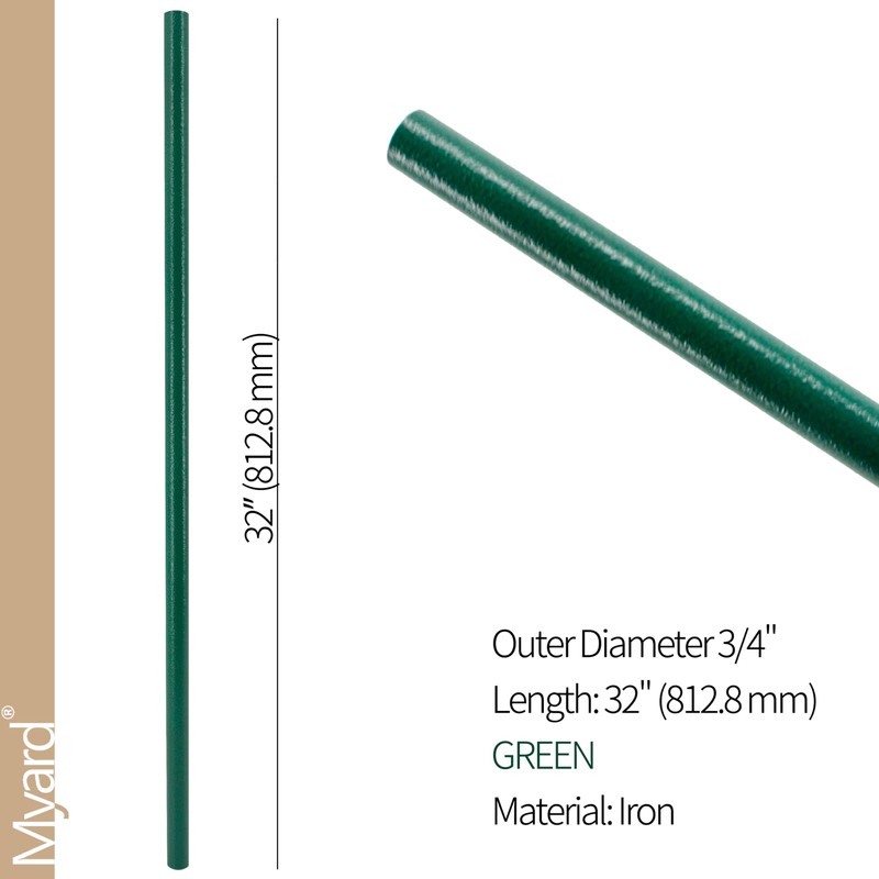 32 Inches Myard Classic Hollow Round Iron Deck Balusters for