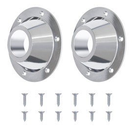 JYINCPED 2-Pack RV Table Base Mount,Camper Aluminum RV Pedestal Table Leg Base Flange,Floor Mounting Bracket Flush Plate with 6 Installing Holes,Include Screws for Camper Trailer Motorhome,Sliver