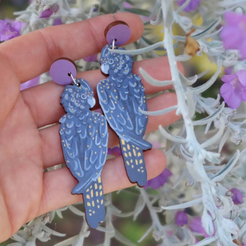 Pixie Nut & Co. Black Cockatoo Earrings