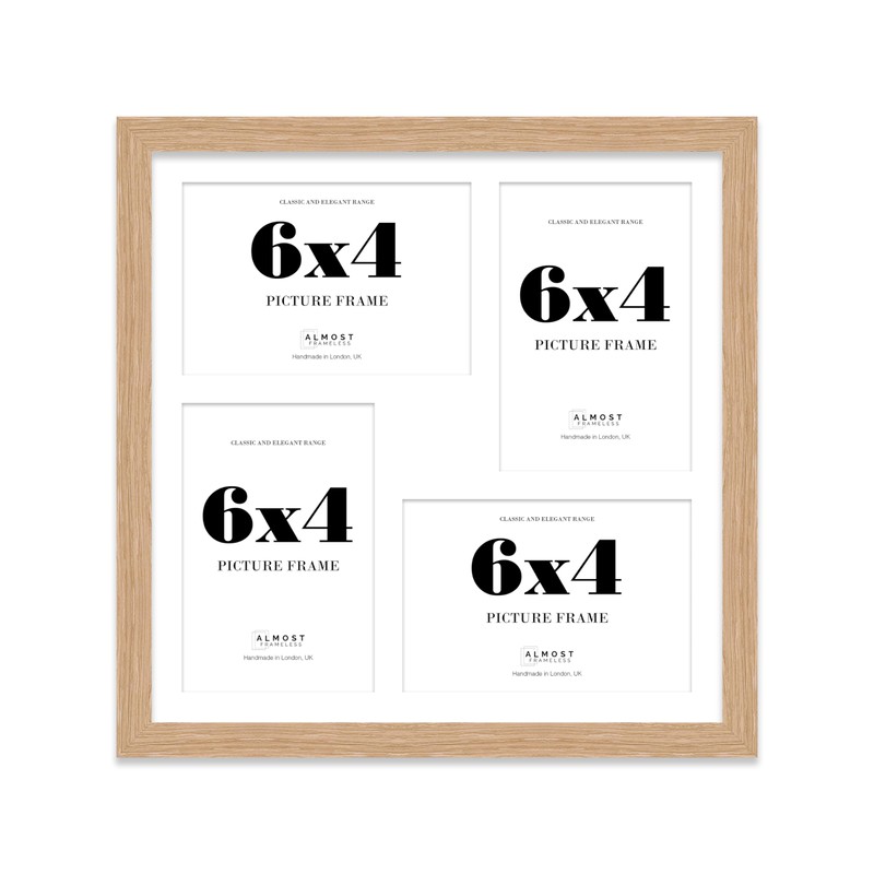 12x12 Inch 4 Opening Photo Collage Frame, Display Four 6x4