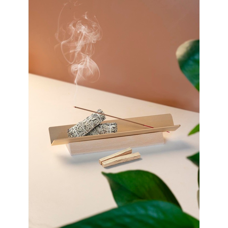 Incense Burner Stick Holder with 2 Holes, Aluminum Alloy Ash