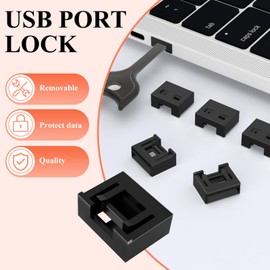 24PCS USB Port Lock with 2 Key Laptop Security Locks Removable USB -A Port Blocker Dust Moisture Resistant Shield for PC,Laptop & Protect Information Security