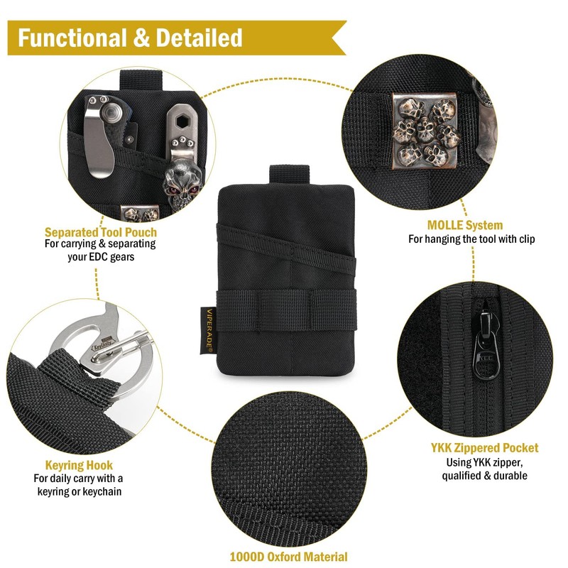 VIPERADE VE15 Mini EDC Pouch, Small EDC Organiser Bag with