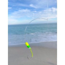 BluefinTackleCo 6 Pack 'Coquina Shells' Pompano Surf Fishing T-Knot Rigs **Color Matched Hooks - 1/0