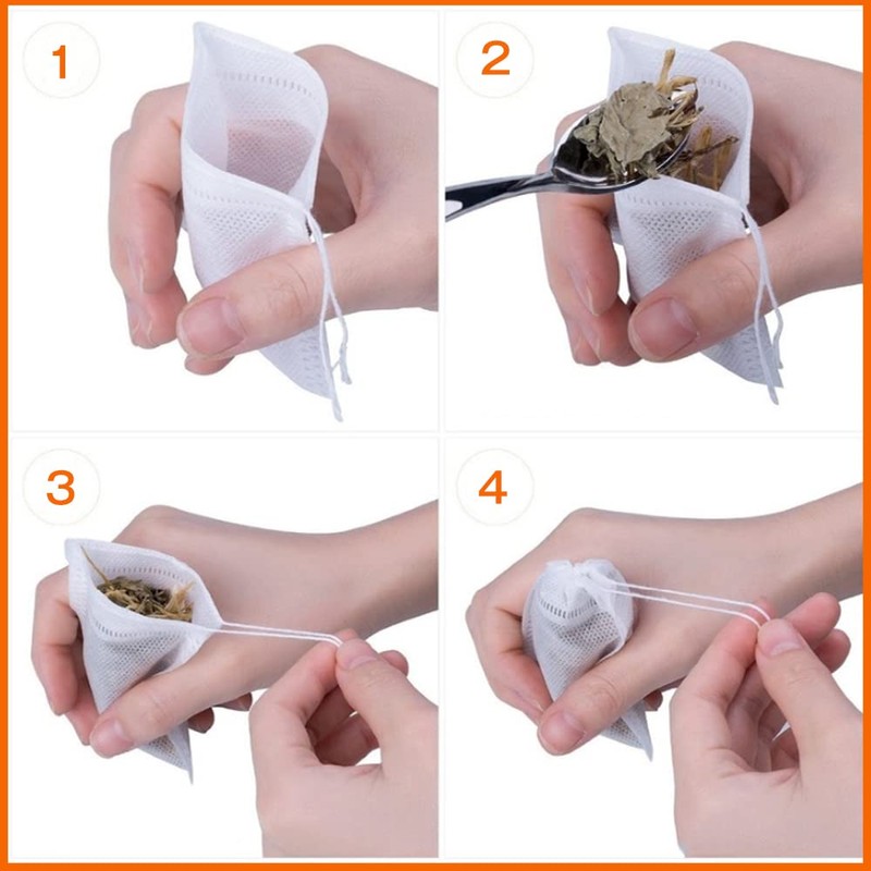 Tea Bags, 200 Pieces, 200 Pieces, 2.8 x 3.5 inches
