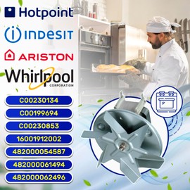 Motor Hot Air Blower for Oven 25 W 220/240 V 50/60 Hz with Original Code C00230134 for Indesit for Hotpoint 482000062496 for Whirlpool - Made in EU - Warranty 10 Years MONTERAL