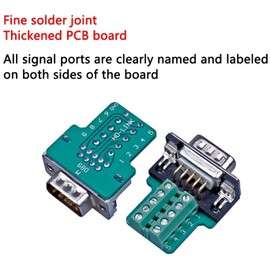 PENGLIN 2 x DB9 Solderless RS232 D-SUB Serial to 9-Pin Connection Terminal Plug Adapter Connector Breakout Board with Housing Long Screws Tailpipe (Male + Female)
