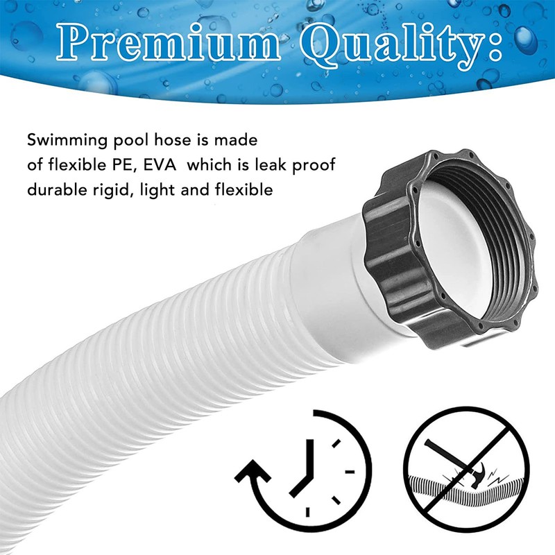 1.5in Diameter 59in Long Accessory Pool Pump Replacement Hose Filter