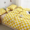 Lunoroey Duvet Cover Set Yellow Single Size Light Grey and