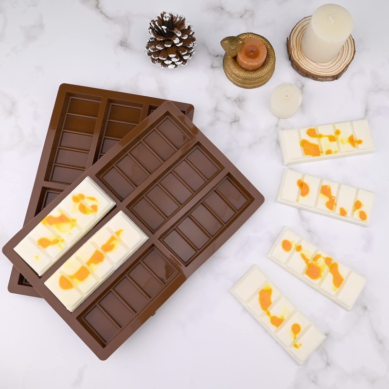 Wax Melt Molds Silicone,Rectangle Silicone Wax Melt Chocolate Bar Mold