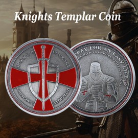 IELCJJ Knights Templar Challenge Coin Religious Coins Red Cross Commemorative Gift