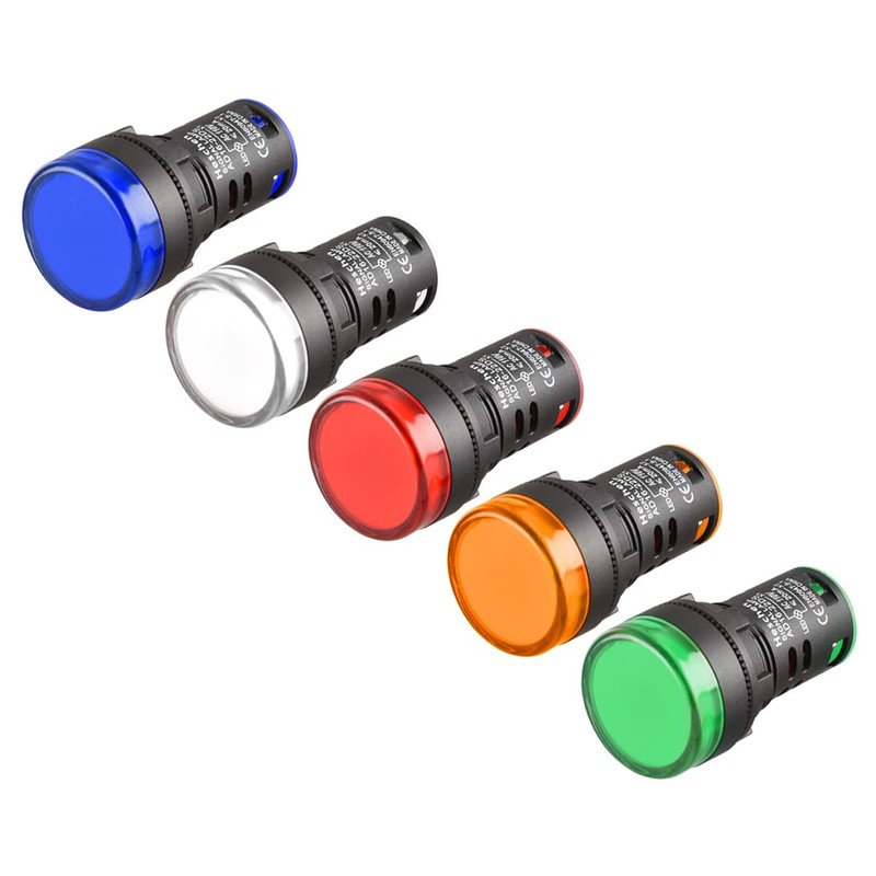 Heschen 22mm LED Indicator Pilot Light AD16-22D / S 110V