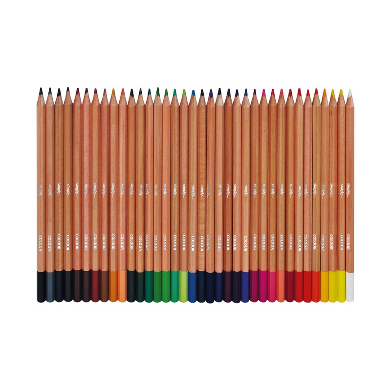 Daler-Rowney Simply Hex Colouring Pencil Set, 36 Assorted Colours, Ideal