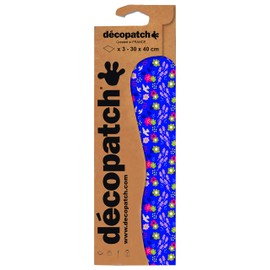 Décopatch - Ref C813C - Oriental Birds & Flowers Pattern Paper Pack - Each Sheet 30 x 40cm, Pack of 3 Paper Sheets - Best Used With Décopach Glue & Varnish,