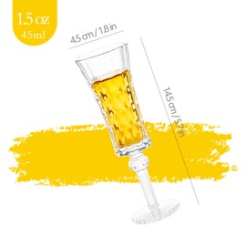 Cordial Glasses with Stem, 1.5oz/45ml, Sherry Glasses Set of 6, Limoncello Glasses for Tequila, Shot Glasses Set with Stem