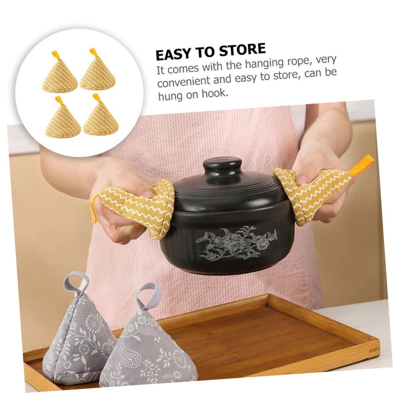 ULTECHNOVO Set of 4 Pot Lid Gloves Heat-Resistant Kitchen Oven