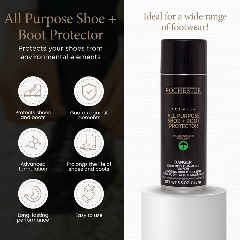 Rochester All Purpose Shoe + Boot Protector, Shoe Protector Spray