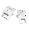Men's Lightweight White Leather Fingerless Gloves Bikers Protective Rockers Glove