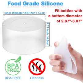 OAWEEN 2 pcs Silicone Boot for YETI Rambler Tumbler 20 30 oz Mug 25-42 oz Bottom Diameter 2.87"-3.07" Anti-Scratch Protective Sleeve for Bottles Anti-Slip Clear Cover Outdoor Use Accessories