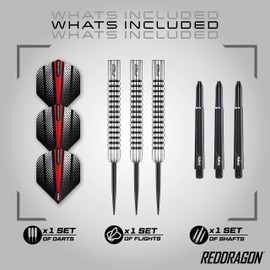 RED DRAGON Fury 1: 25g Flightmaster - Tungsten Darts Set with Flights and Stems