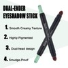 Green Eyeshadow Stick,Cream Shimmer Eyeshadow Stick Metallic Double-ended Eyeshadow Pencil,Glitter