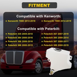 YEHERIT Windshield Washer Fluid Reservoir Tank with Pump Compatible with Kenworth T680 T880, Peterbilt 335 367 384 385 386 387 388 389, Reservoirs Replace# N5355001, 603-5402, 6035402