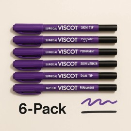 Surgical Markers 6 Dual Tip Viscot Tattoo Skin Marker Medical Surgical Scribe Pen