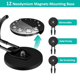 ENUODA Strong Magnetic Hooks Heavy Duty Magnetic Garage Hook, Large Magnet Hooks for Hanging Garden Tool, Broom, Shovel, Hose, Extension Cord, Container, Tool Chest, Shed, Storage & Organization, 2PCS