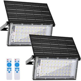 CREATESTAR Solar Flood Lights Outdoor with Remote, Waterproof Super Bright Solar Powered Security Spot Lights for Porch Patio Yard Garage 150W