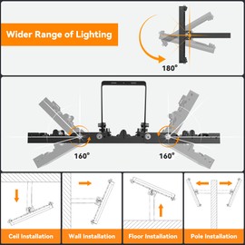 300W LED Outdoor Flood Light, 30000LM Super Bright Stadium Light, 6000K Daylight White, IP66 Waterproof 3 Heads Adjustable Outdoor Floodlights for Backyard, Court, Garden