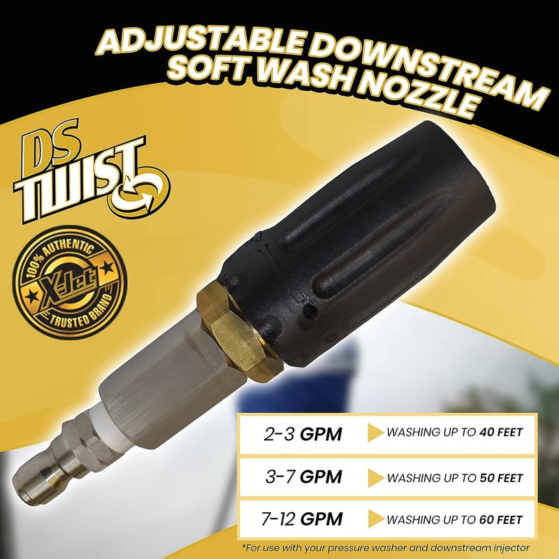 X-Jet DS Twist Nozzle - Adjustable Downstream Soft Wash Nozzle.