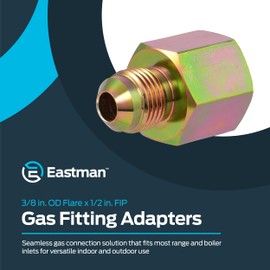 Eastman Gas Fitting Adapter, 1/2 in FIP x 3/8 in OD Flare, Zinc-Plated Steel, 65712B