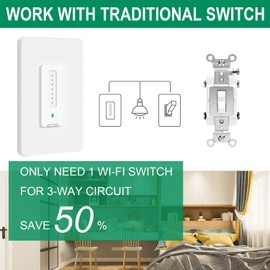 3 Way Smart Dimmer Switch 2 Pack, by Martin Jerry | Touch Trailing Edge Dimmer, SmartLife App, Compatible with Alexa as WiFi Light Switch Dimmer, Works with Google Home