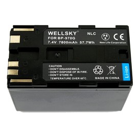 WELLSKY BP-975 BP-970G 互換バッテリー [ 純正品と同じよう使用可能 純正充電器で充電可能 残量表示可能 ] キヤノン iVIS アイビス ビデオカメラ