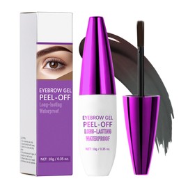 Peel Off Eyebrow Gel, Tattoo Eyebrow Gel Easy Peel Off, Waterproof & Long Lasting, Easy Application for Fuller & Defined Looking Brows (#3 Light Brown, 1 Pack)